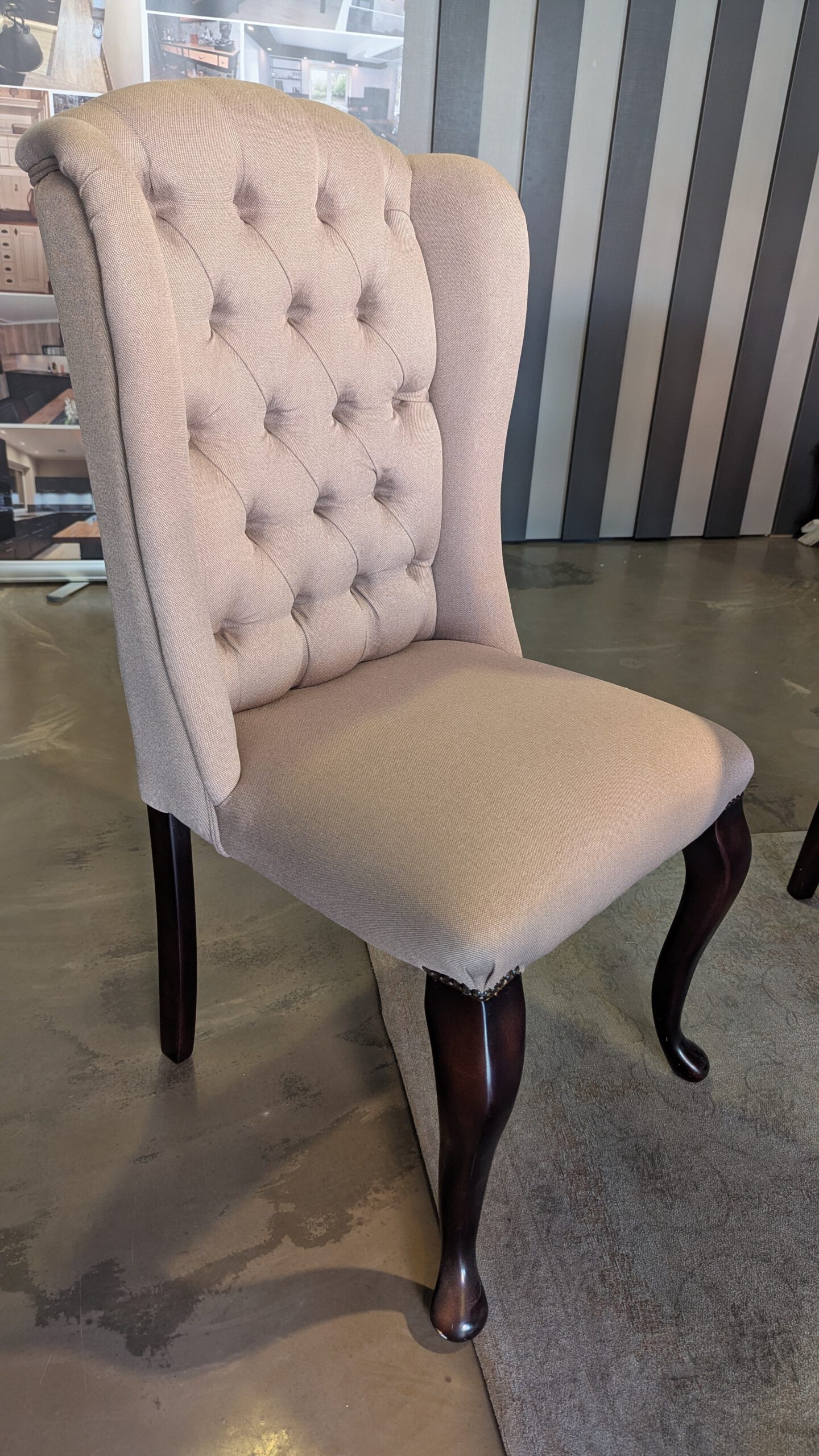 Esszimmerstuhl, Stoff, weiß